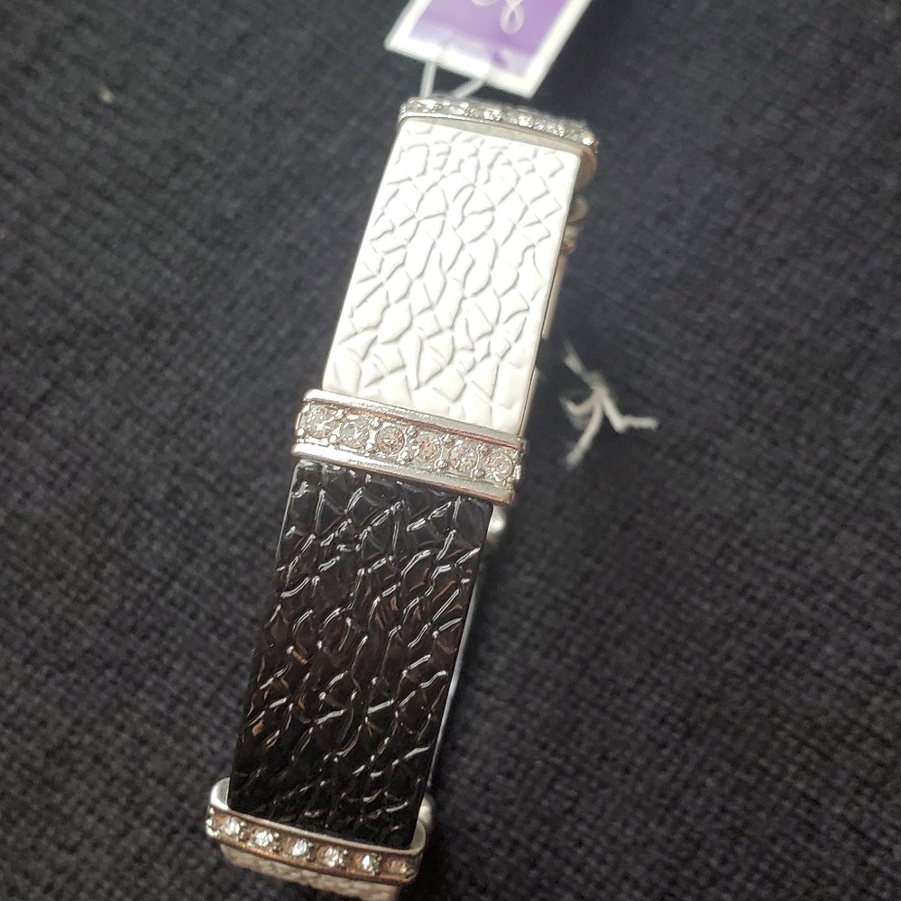 Black & white bracelet with crystals